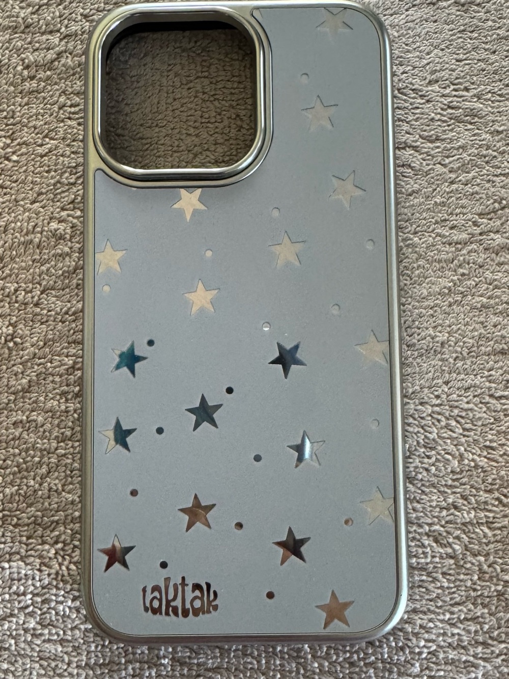 15 PM Silver Star Pattern Phone Case - Gray/Silver